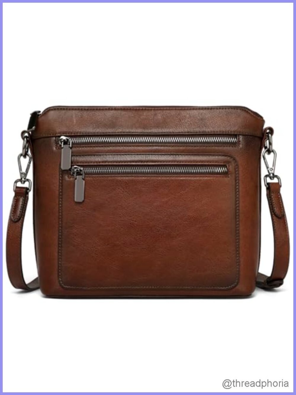 Genuine Leather Crossbody Bag Women Satchel Purse Multiple Pockets